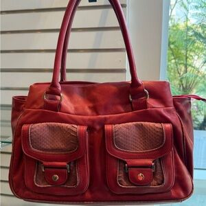 Aqua Madonna Genuine Leathet Red Shoulder Bag New